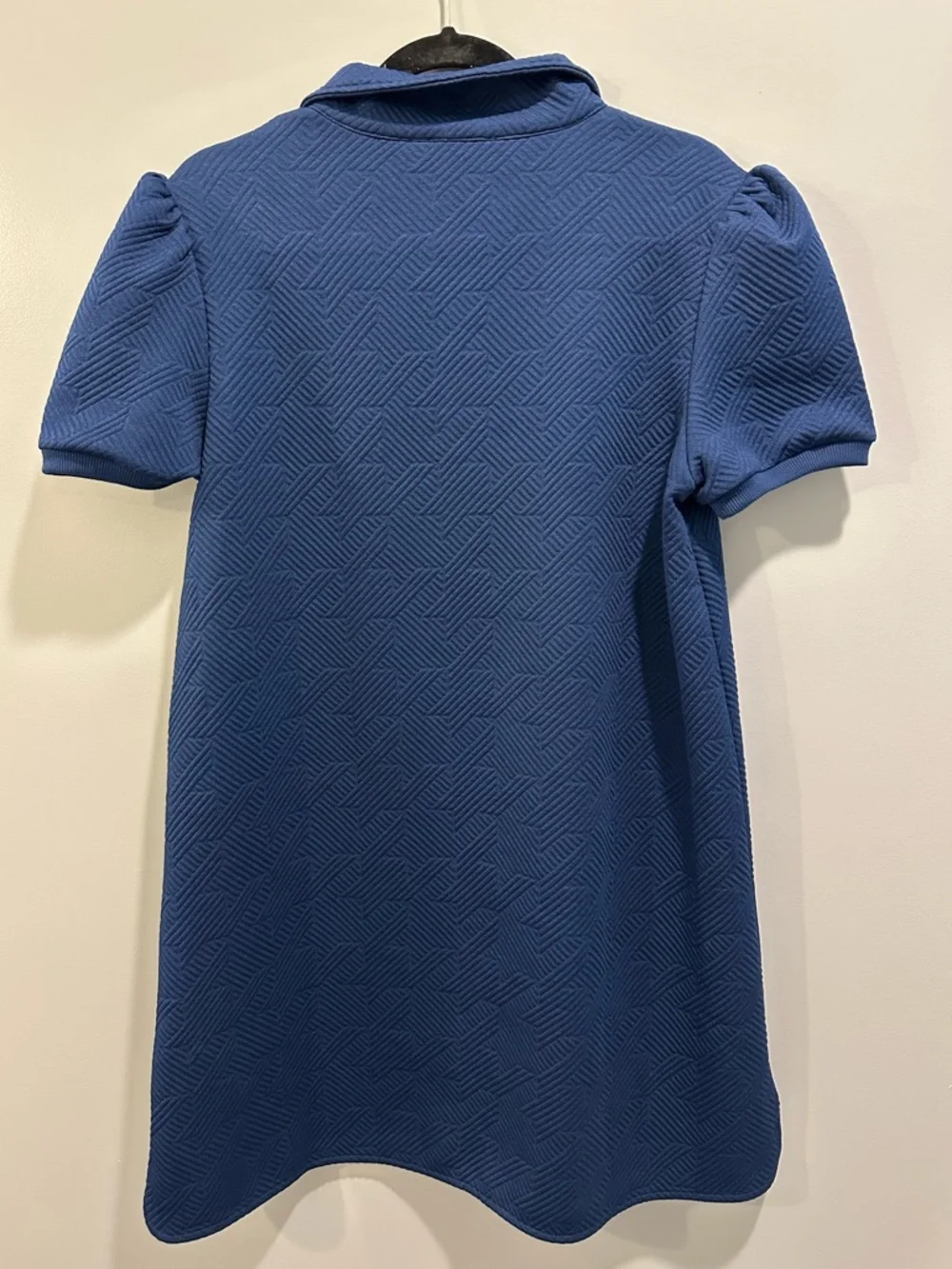 SSYS The Everyday Collared Quilted Quarter Zip Puff Sleeve Dress Navy Size M - Picture 7 of 9